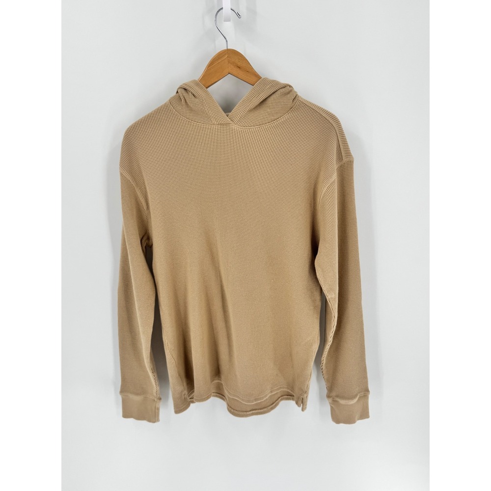 Pact Hoodie Mens Small‎ Tan Waffle Knit Hoodie Organic Cotton